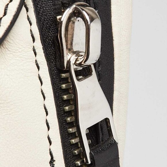 Proenza Schouler Black/White Striped Leather Mini Zip Around PS1 Crossbody Bag - Picture 7 of 11